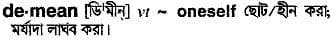 demean