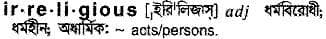 irreligious