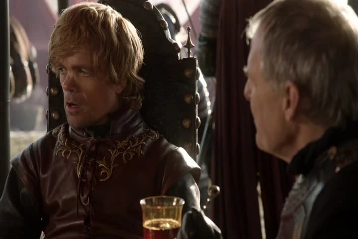 Bronn managed to keep Shagga
from chopping off the dead man's cock,