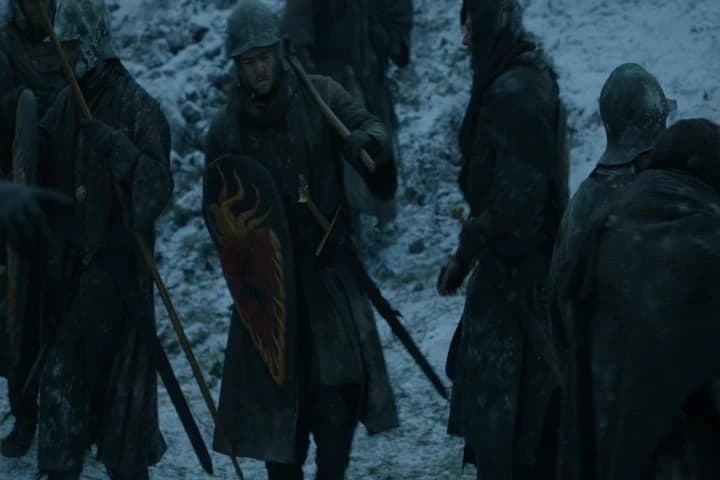 Dig between those two rises.