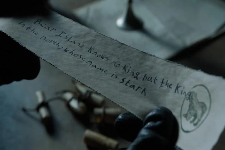 "Bear Island knows no king
but the King in the North,