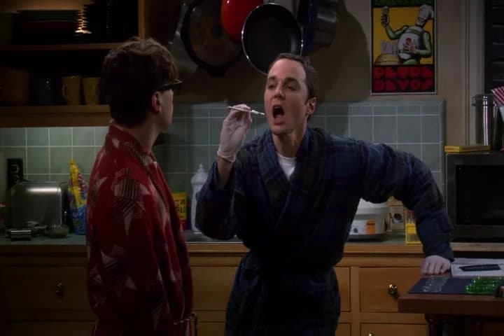 Here. Swab my throat.