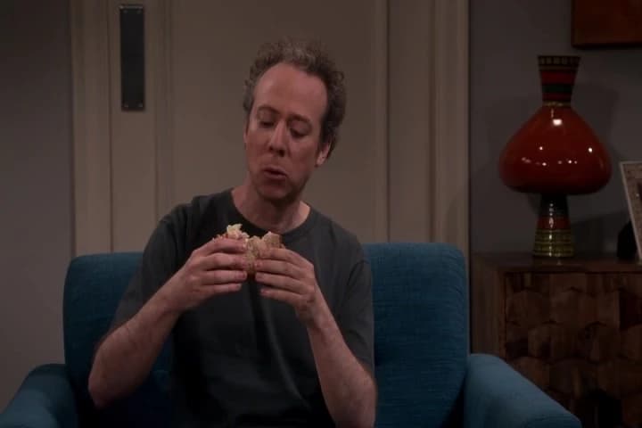 This sandwich has
six dollars' worth of ham in it.
