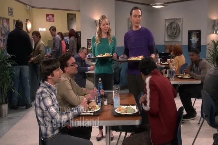 LEONARD: Hello.
RAJ: Hi. Oh, let me bring a chair for you.