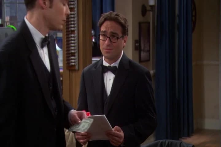 I bought a card.
Give me two dollars.