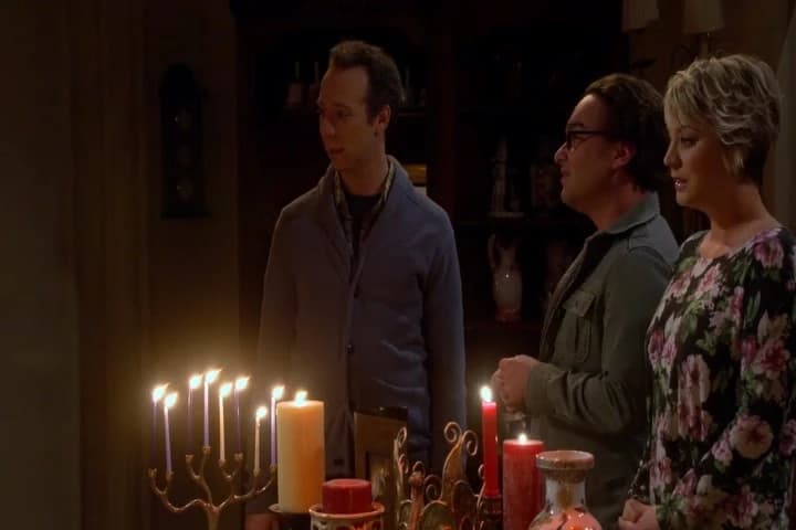 Yeah. Turns out half a dozen menorahs
really sets a mood.