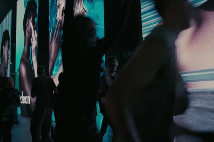 She had huge video screens
being demolished.